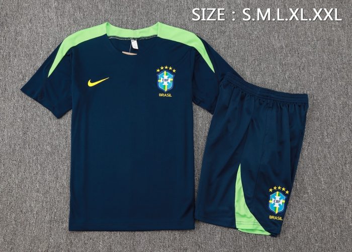 Brazil 24/25 Short Sleeve Training Top in Cyan - 图片 2