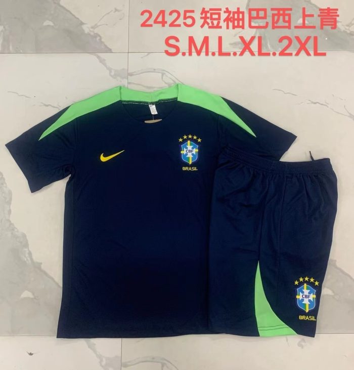 Brazil 24/25 Short Sleeve Training Top in Cyan - 图片 9