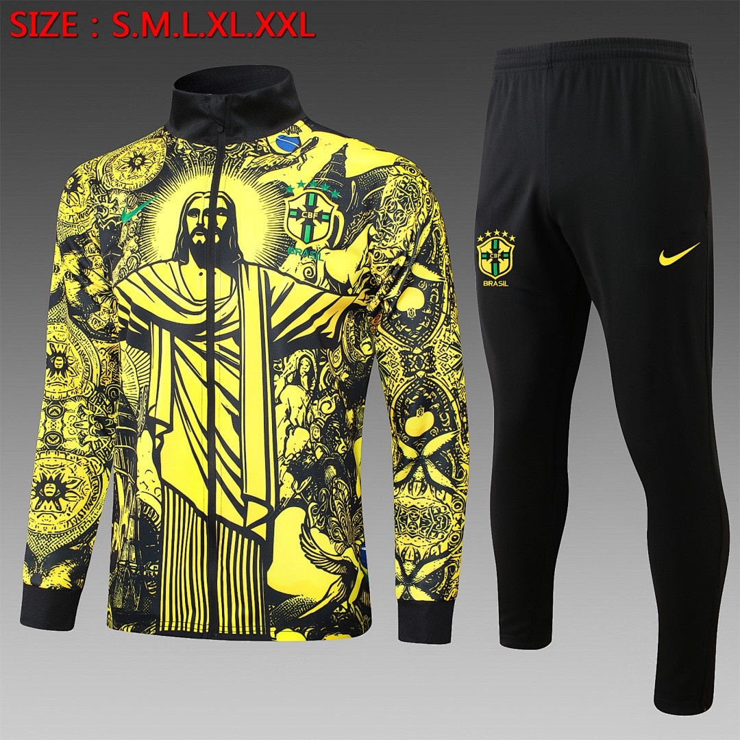 Brazil 24/25 Yellow Splatter Long Zip Jacket