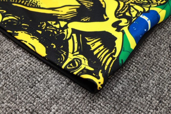 Brazil 24/25 Yellow Splatter Long Zip Jacket - 图片 4