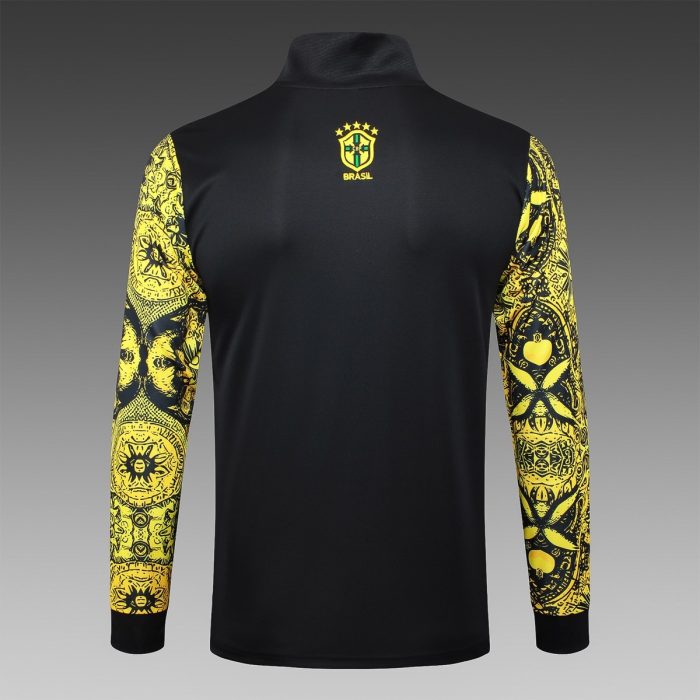 Brazil 24/25 Yellow Splatter Long Zip Jacket - 图片 7