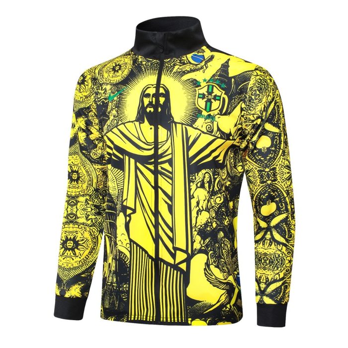 Brazil 24/25 Yellow Splatter Long Zip Jacket - 图片 8