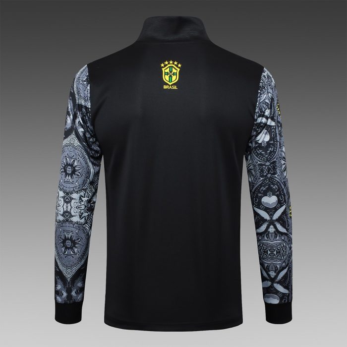 Brazil 24/25 Black Spray Print Long Zip Jacket - 图片 7