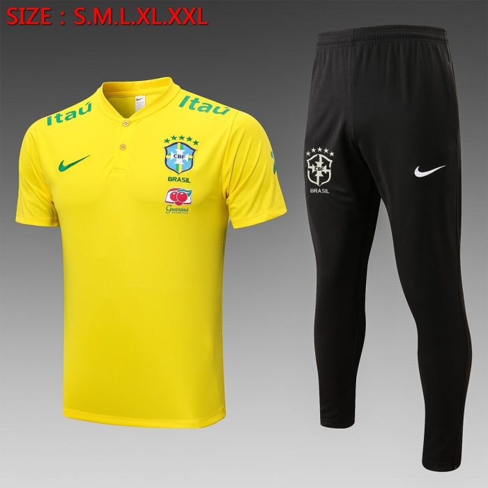 Brazil Yellow Polo Shirt 2022-23 - 图片 8