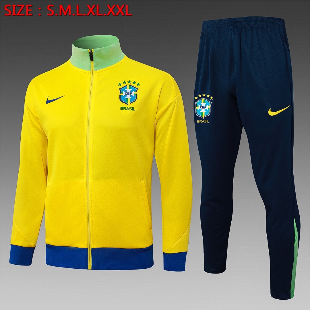 Brazil Yellow Long Zipper Jacket