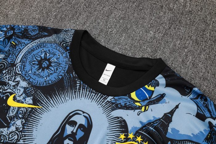 Brazil 24/25 Short Sleeve Grey Blue Splatter - 图片 6
