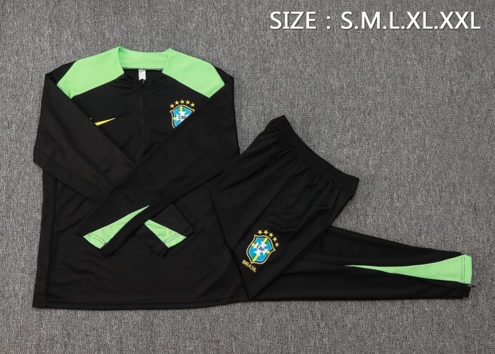 Brazil 24/25 Half-Zip Jacket Black - 图片 2