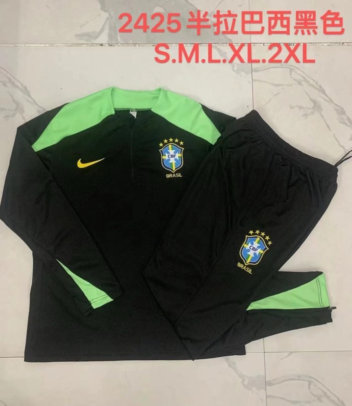 Brazil 24/25 Half-Zip Jacket Black - 图片 9