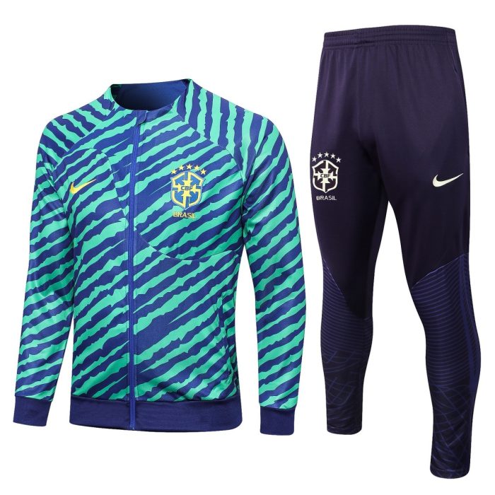 Brazil 22/23 Green Full Body Print Long Zipper Jacket - 图片 8