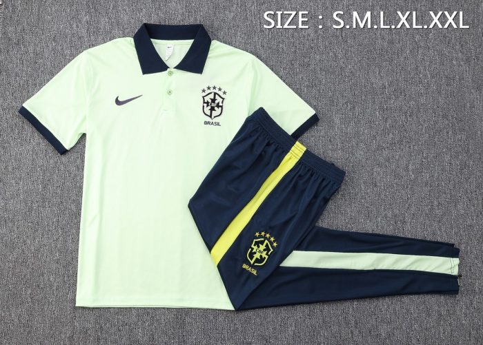 Brazil 23/24 Polo Shirt Grass Green with Black Collar - 图片 2