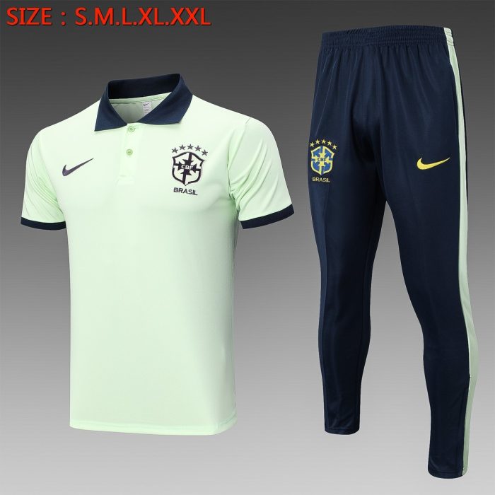 Brazil 23/24 Polo Shirt Grass Green with Black Collar - 图片 8