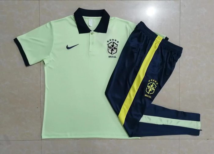 Brazil 23/24 Polo Shirt Grass Green with Black Collar - 图片 9