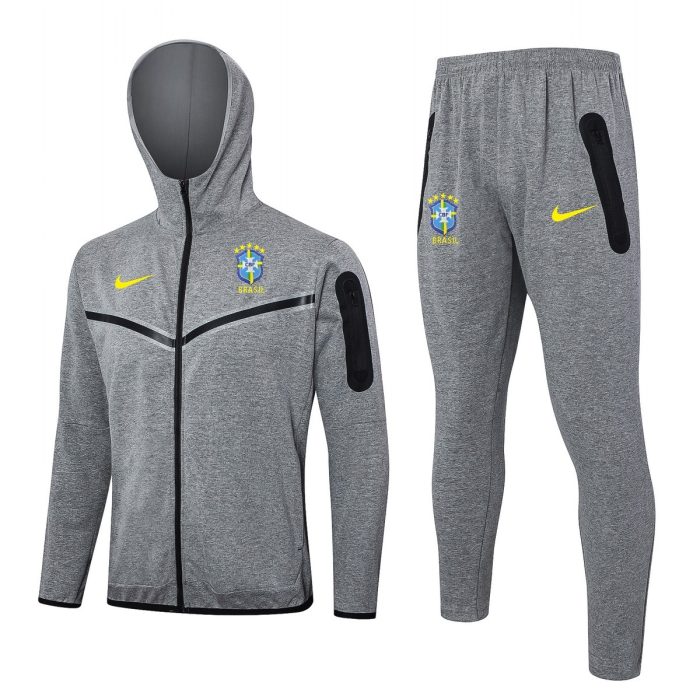 Brazil 24/25 Long Zip Jacket Gray - 图片 2
