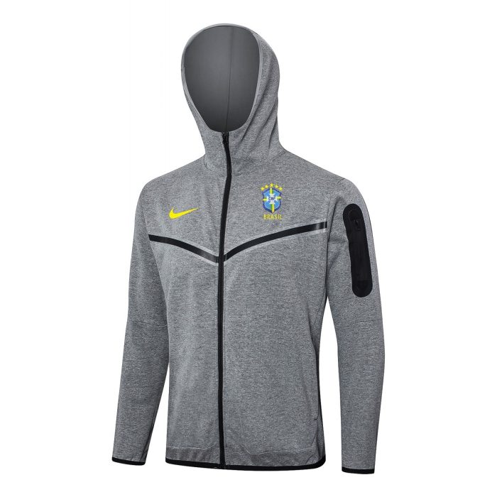 Brazil 24/25 Long Zip Jacket Gray - 图片 4