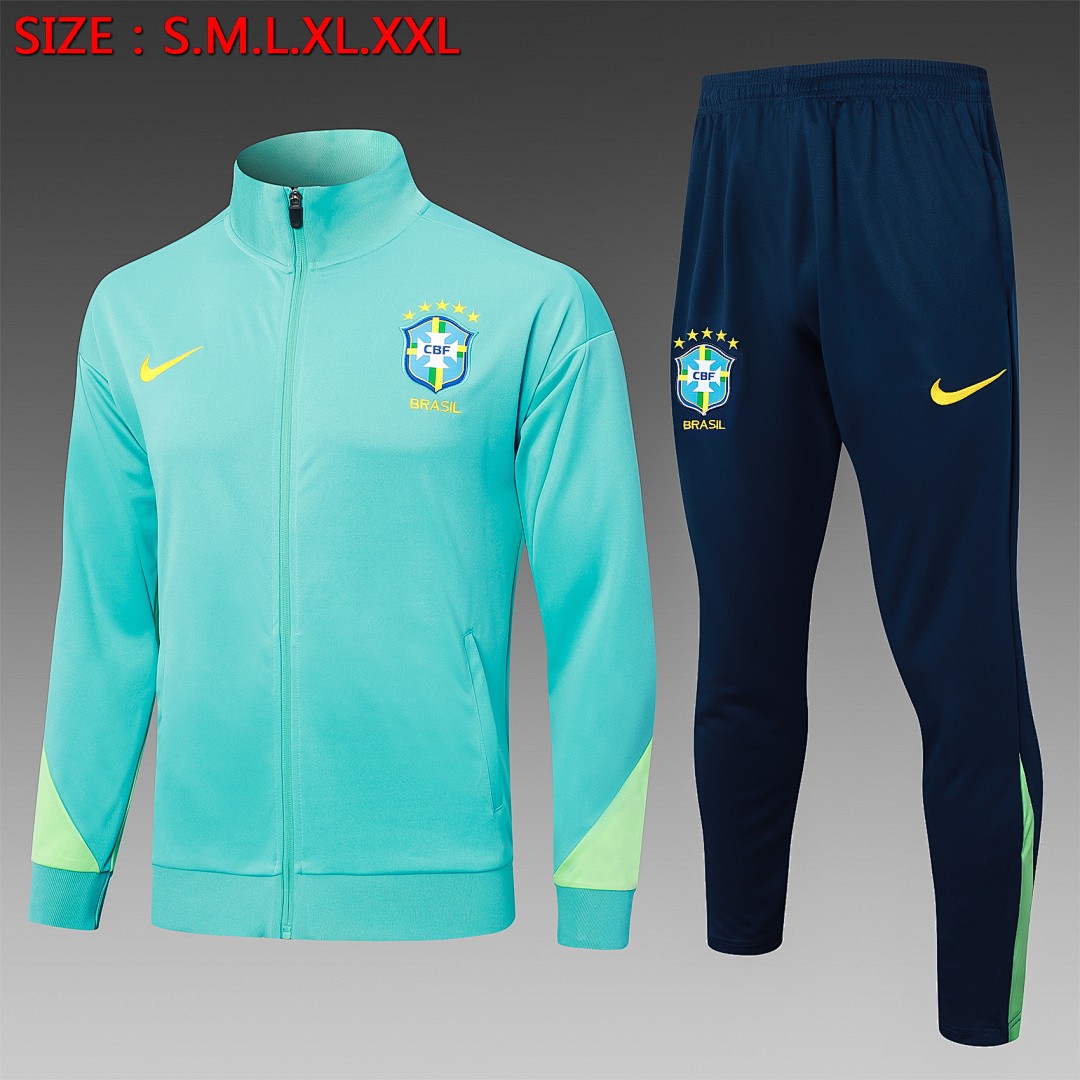 Brazil 24/25 Long Zip Jacket Lake Blue