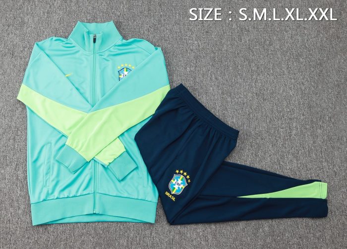 Brazil 24/25 Long Zip Jacket Lake Blue - 图片 2