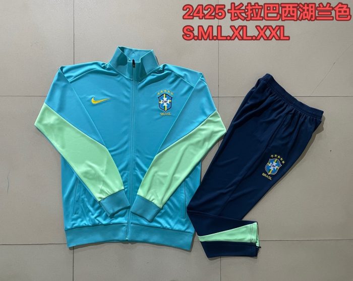 Brazil 24/25 Long Zip Jacket Lake Blue - 图片 9