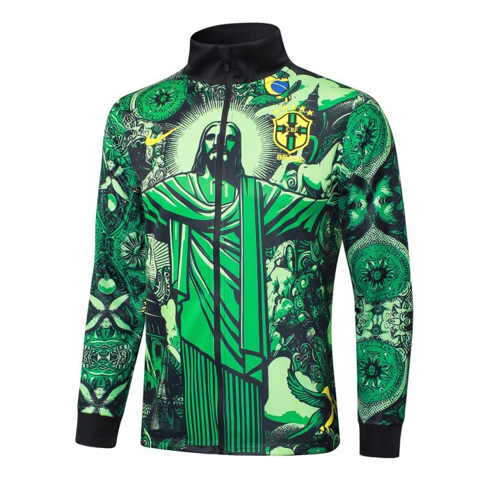 Brazil 24/25 Green Splatter Long Zip Jacket - 图片 8