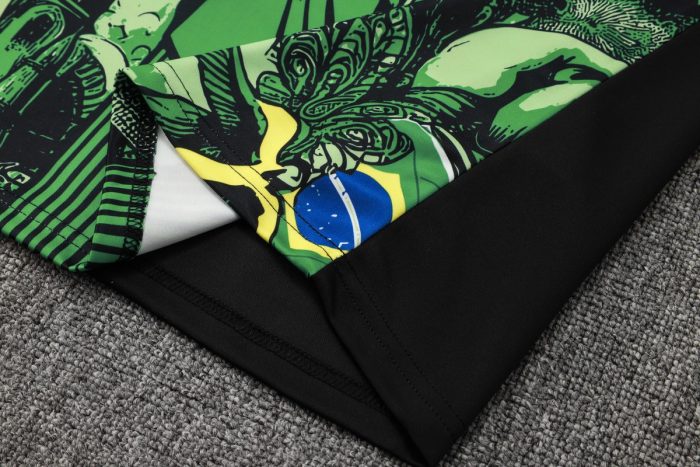 Brazil 24/25 Green Splatter Half-Zip Jacket - 图片 4