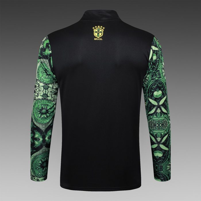 Brazil 24/25 Green Splatter Half-Zip Jacket - 图片 7