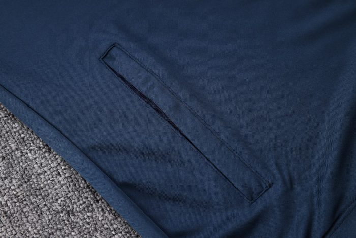 Brazil 22/23 High Neck Long Zipper Jacket Navy Blue - 图片 4