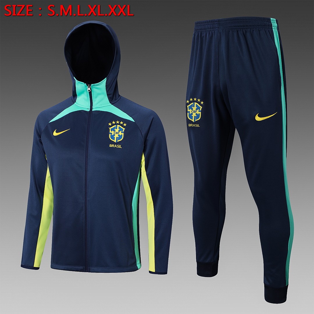 Brazil 22/23 Long Zip Jacket Blue