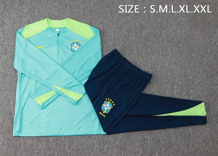 Brazil 24/25 Half-Zip Jacket Lake Blue - 图片 2