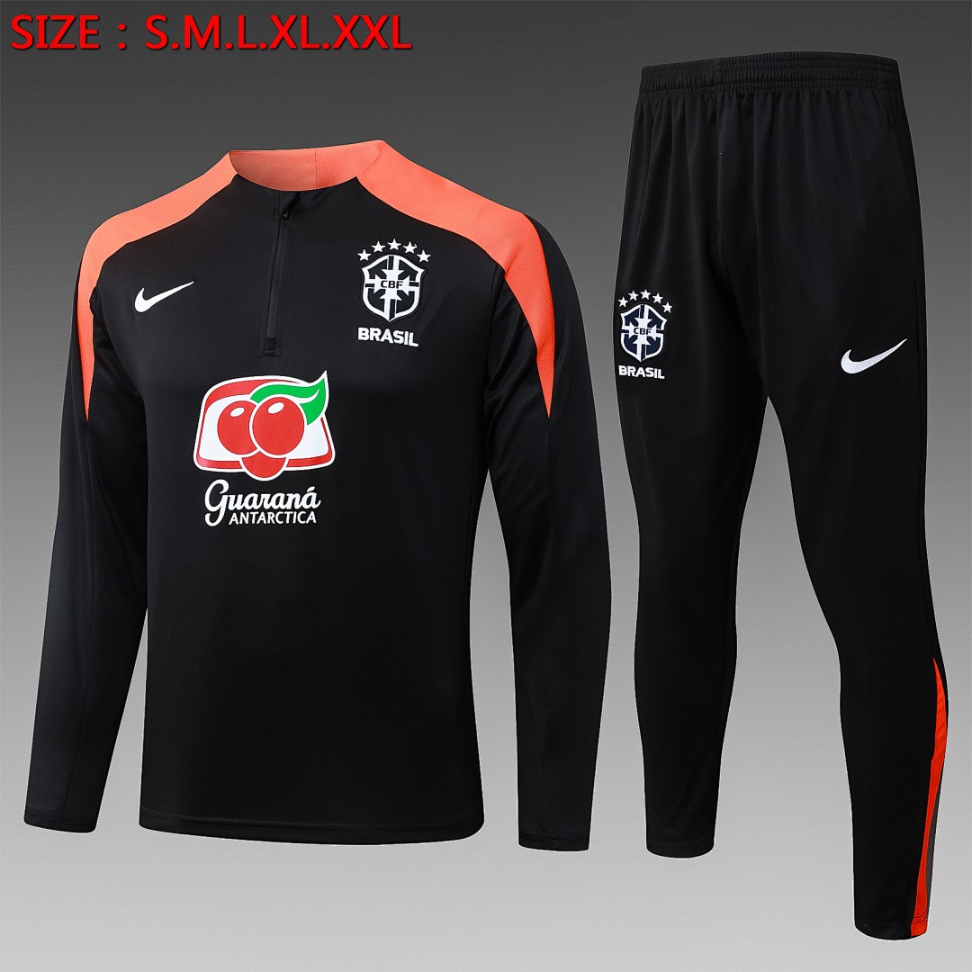 Brazil Black Half-Zip Jacket