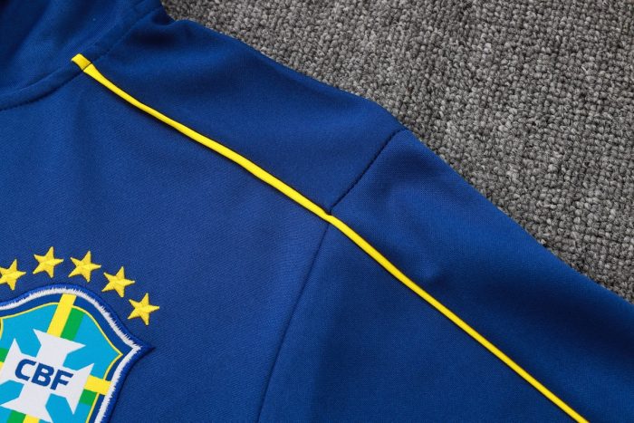 Brazil 24/25 Long Zipper Jacket (Colorful Blue with Yellow Trim) - 图片 6