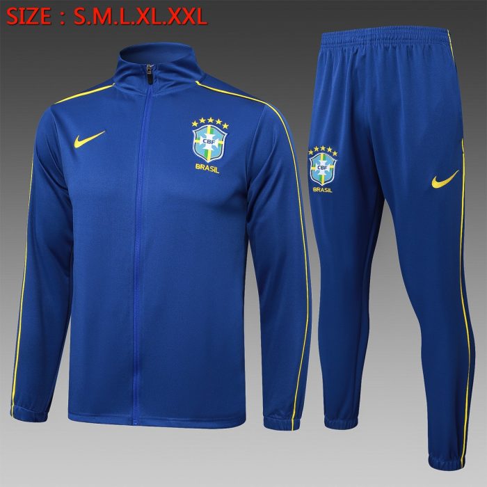 Brazil 24/25 Long Zipper Jacket (Colorful Blue with Yellow Trim) - 图片 8