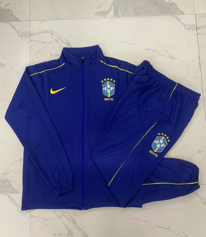 Brazil 24/25 Long Zipper Jacket (Colorful Blue with Yellow Trim) - 图片 9