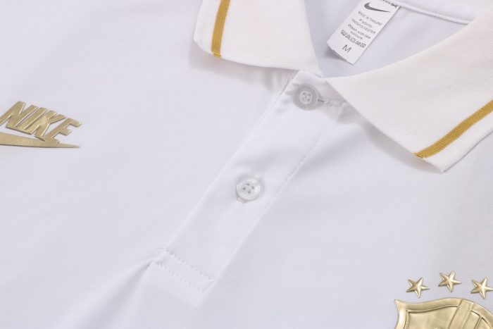 Brazil 2022-2023 White Polo Shirt (Original Badge) - 图片 5