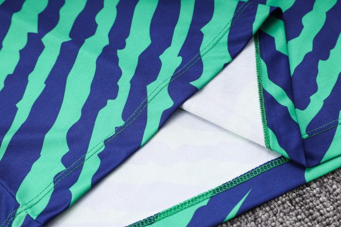 Brazil 2022-23 Green Splatter Short Sleeve Training Suit - 图片 4