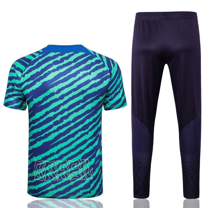 Brazil 2022-23 Green Splatter Short Sleeve Training Suit - 图片 7