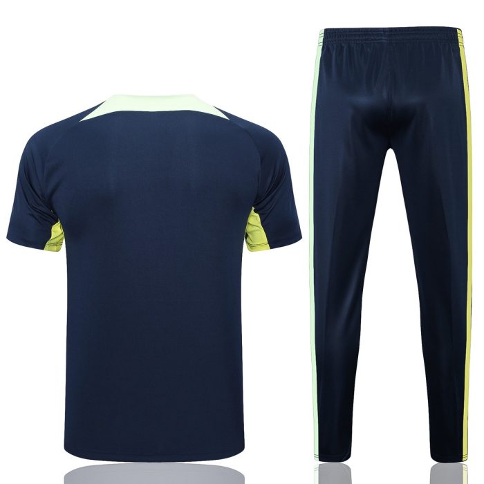 Brazil 2022-2023 Training Short Sleeve Set, Royal Blue with Yellow Collar - 图片 7