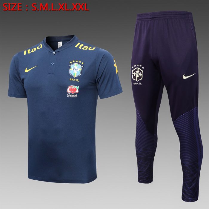 Brazil 22/23 Polo Shirt Navy Blue - 图片 8