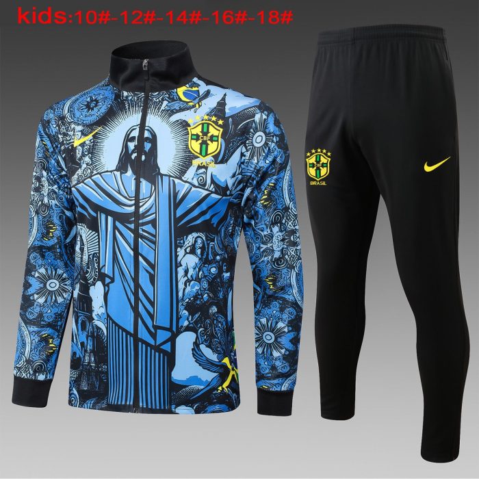 Brazil 24/25 Grey Blue Splatter Kids - 图片 2