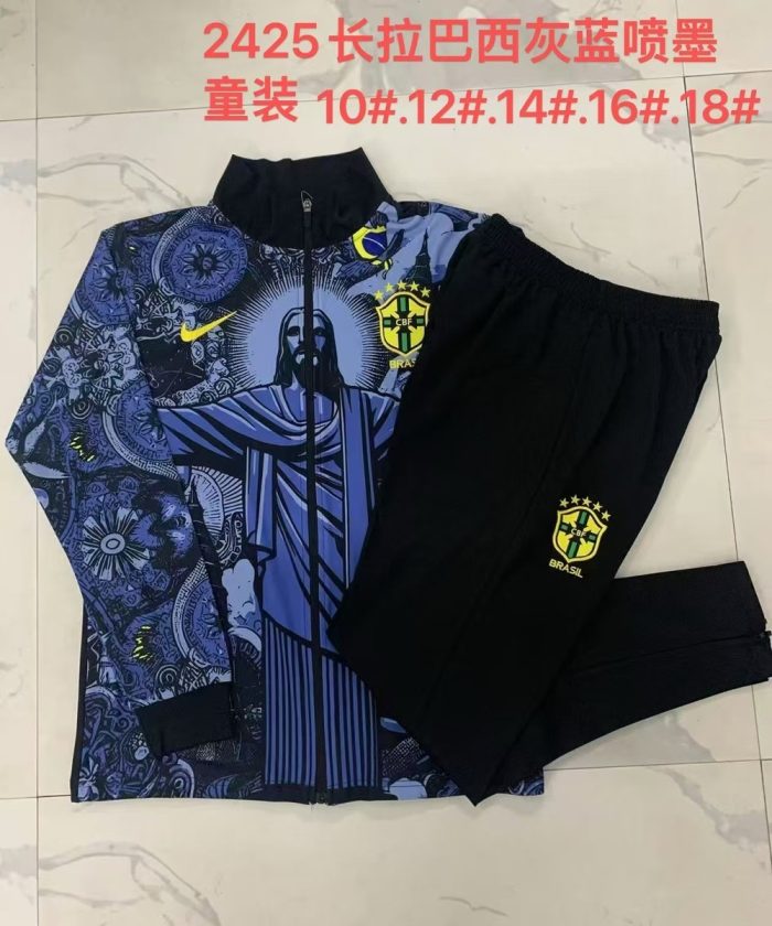 Brazil 24/25 Grey Blue Splatter Kids - 图片 3