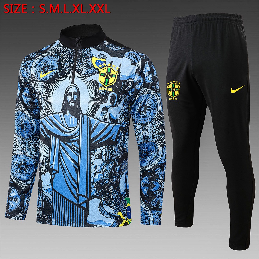 Brazil 24/25 Half-Zip Jacket Grey Blue Spray