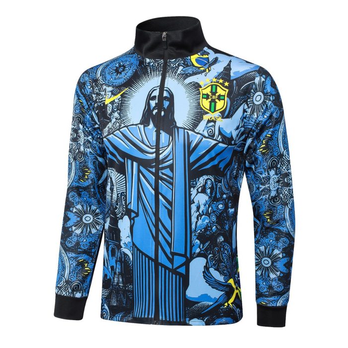 Brazil 24/25 Long Zipper Jacket Grey Blue Spray - 图片 8