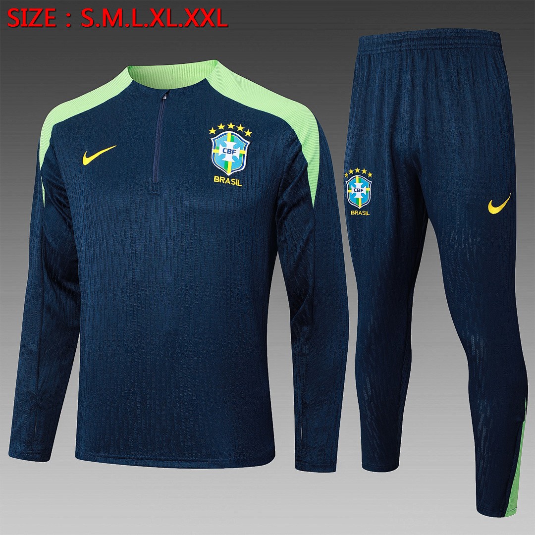 Brazil 24/25 Player Version Semi-Zip Jacket in Turquoise