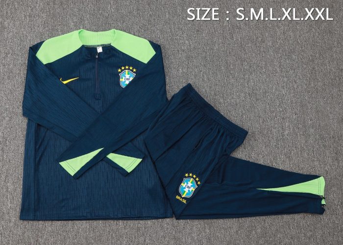 Brazil 24/25 Player Version Semi-Zip Jacket in Turquoise - 图片 2