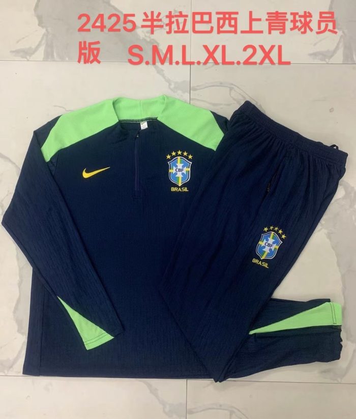 Brazil 24/25 Player Version Semi-Zip Jacket in Turquoise - 图片 9