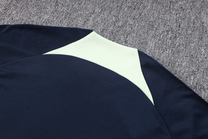 Brazil 22/23 Long Zip Jacket Navy Blue with Yellow Collar - 图片 3