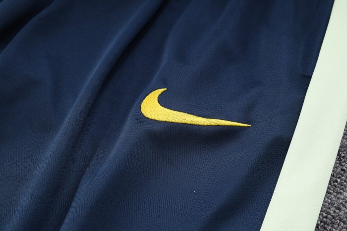 Brazil 22/23 Long Zip Jacket Navy Blue with Yellow Collar - 图片 6