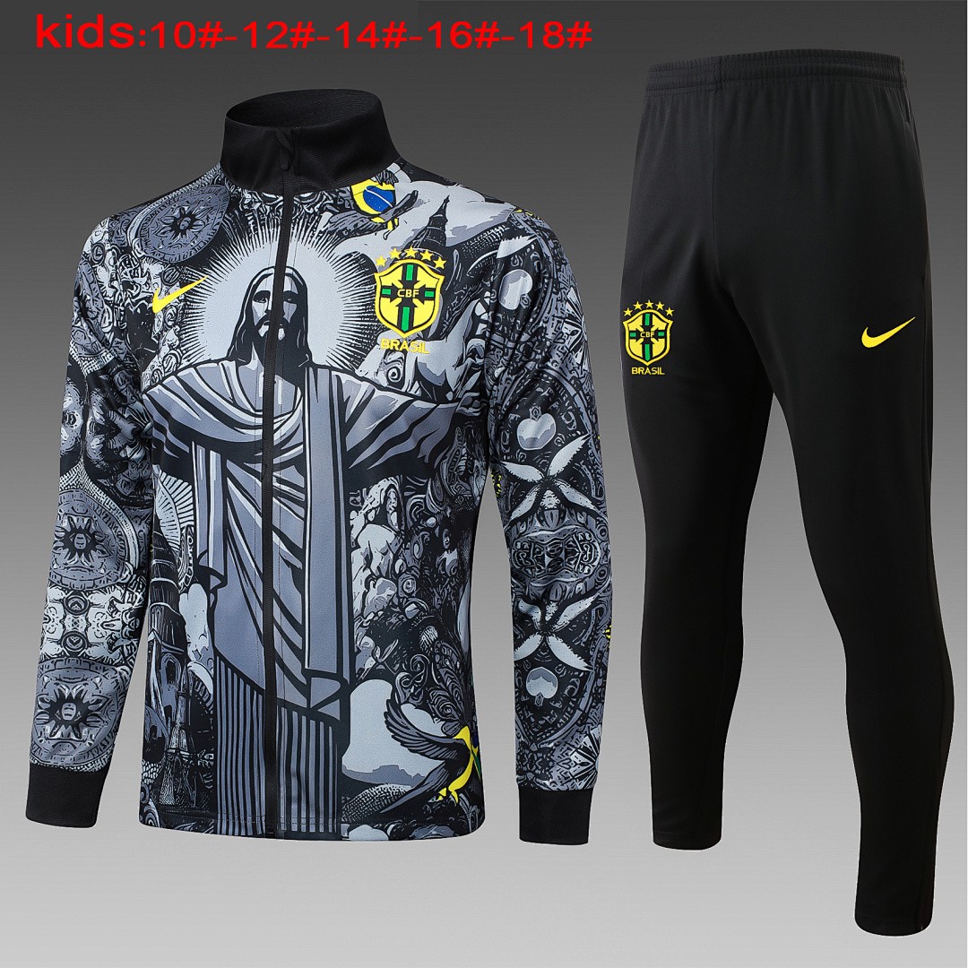 Brazil 24/25 Black Splatter Kids