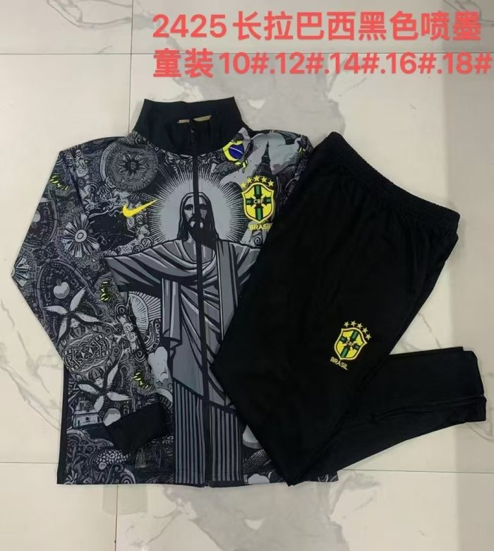 Brazil 24/25 Black Splatter Kids - 图片 4