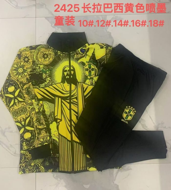 Brazil 24/25 Yellow Splatter Kids - 图片 3