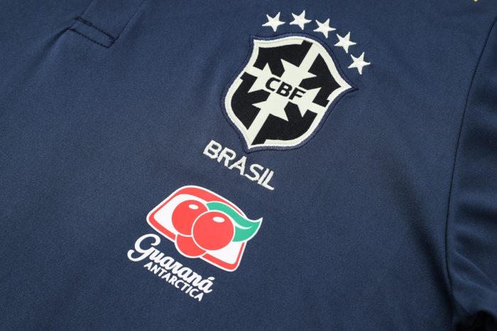 Brazil 23/24 Polo Blue (Green Collar) - 图片 5