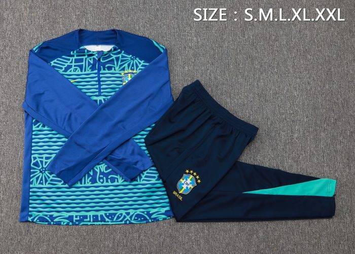 Brazil 24/25 Semi-Zip Jacket Blue - 图片 2